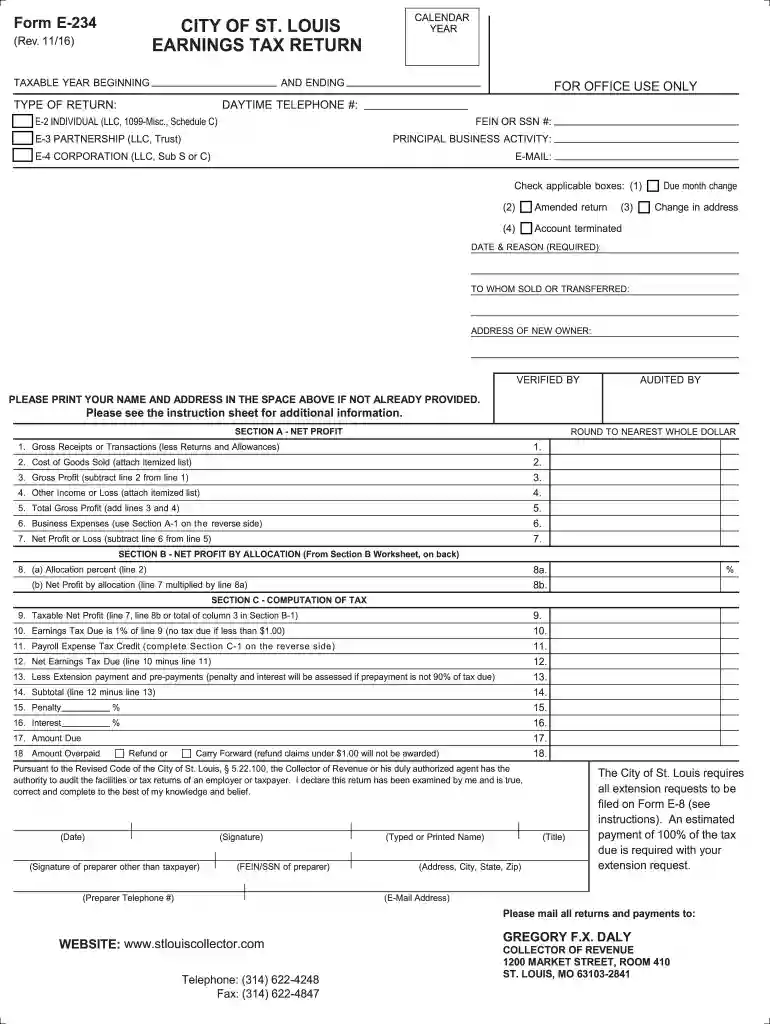 missouri e234 form 2019 Preview on Page 1