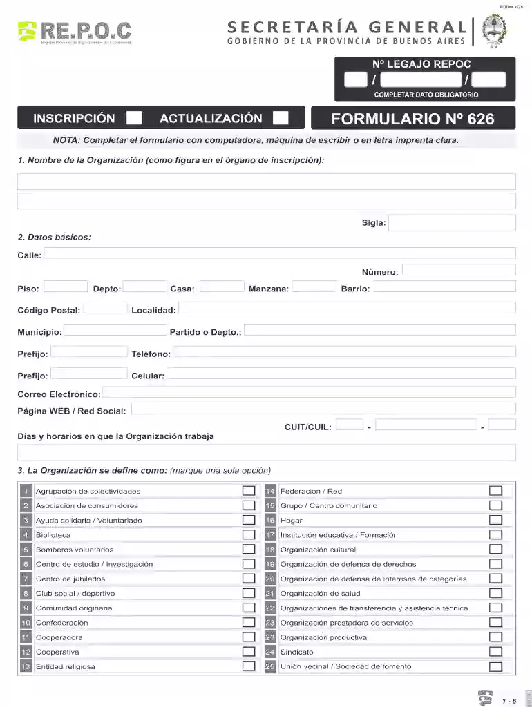formulario 626 Preview on Page 1
