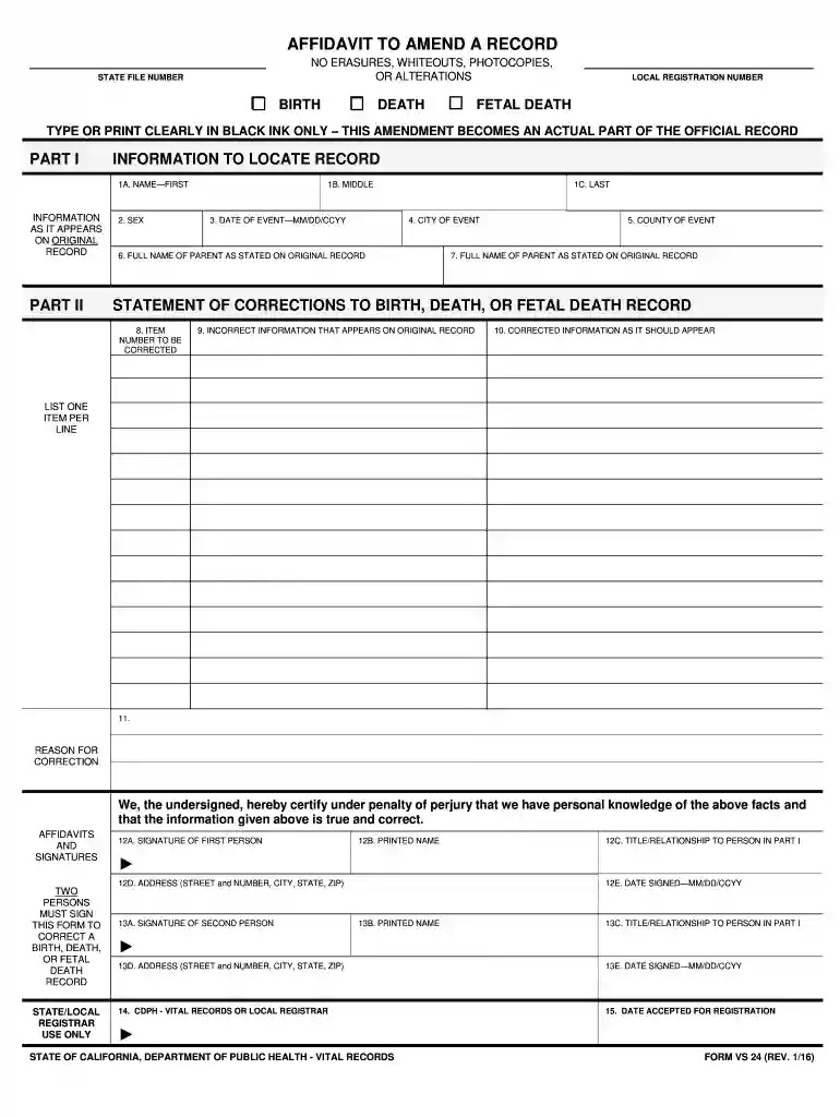 vs 24 form Preview on Page 1