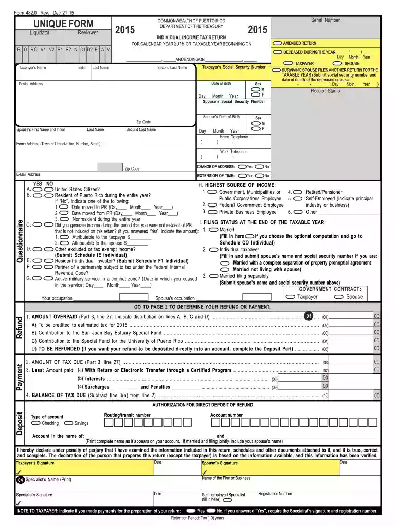 form 482 Preview on Page 1