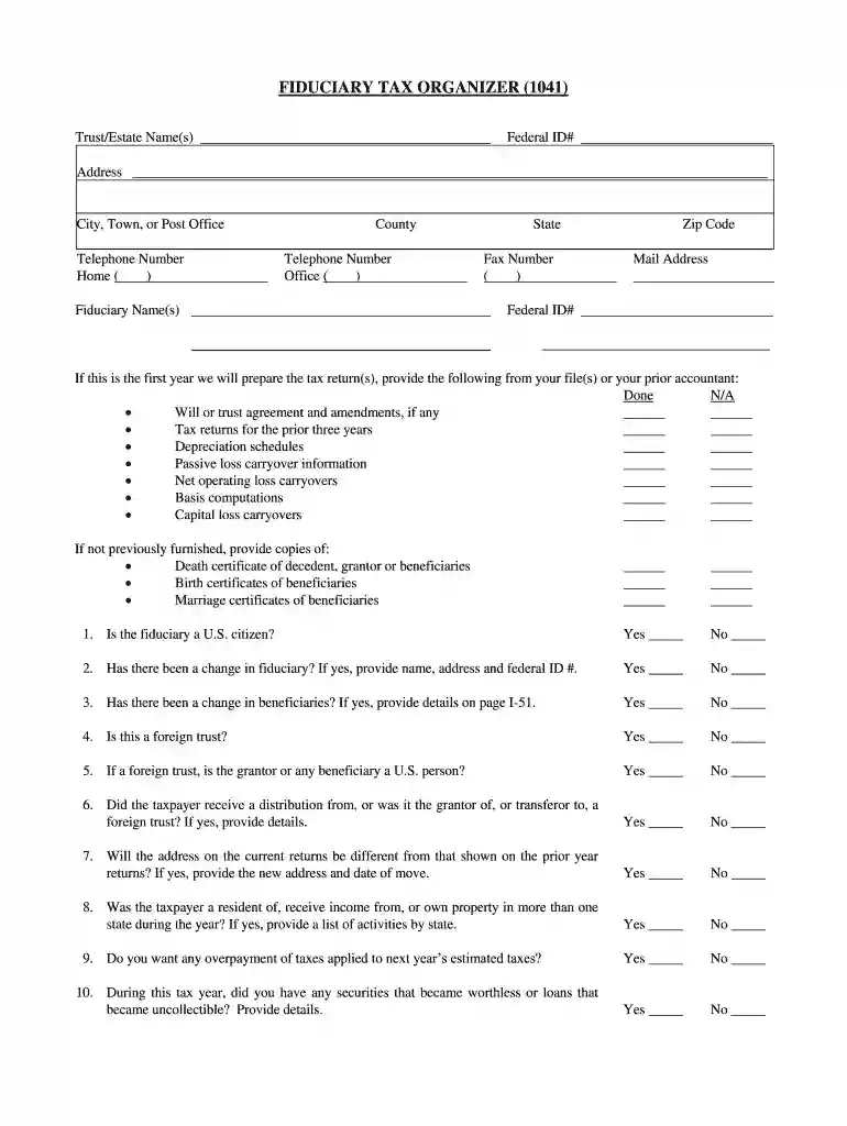 free printable tax organizer Preview on Page 1