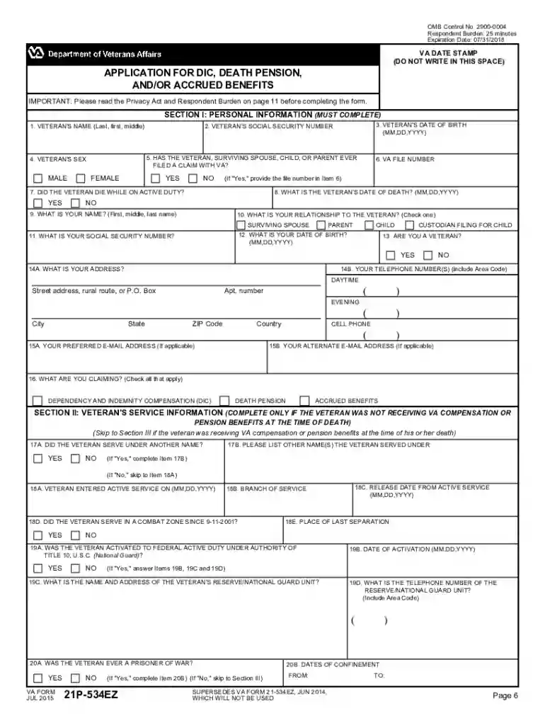 fillable govdoc21p 534ez 2018 Preview on Page 1