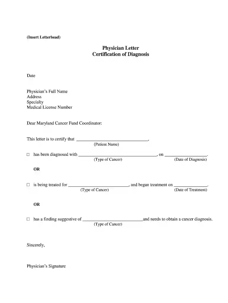 cancer diagnosis letter template Preview on Page 1