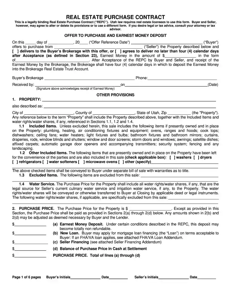 utah purchase 2008 form Preview on Page 1