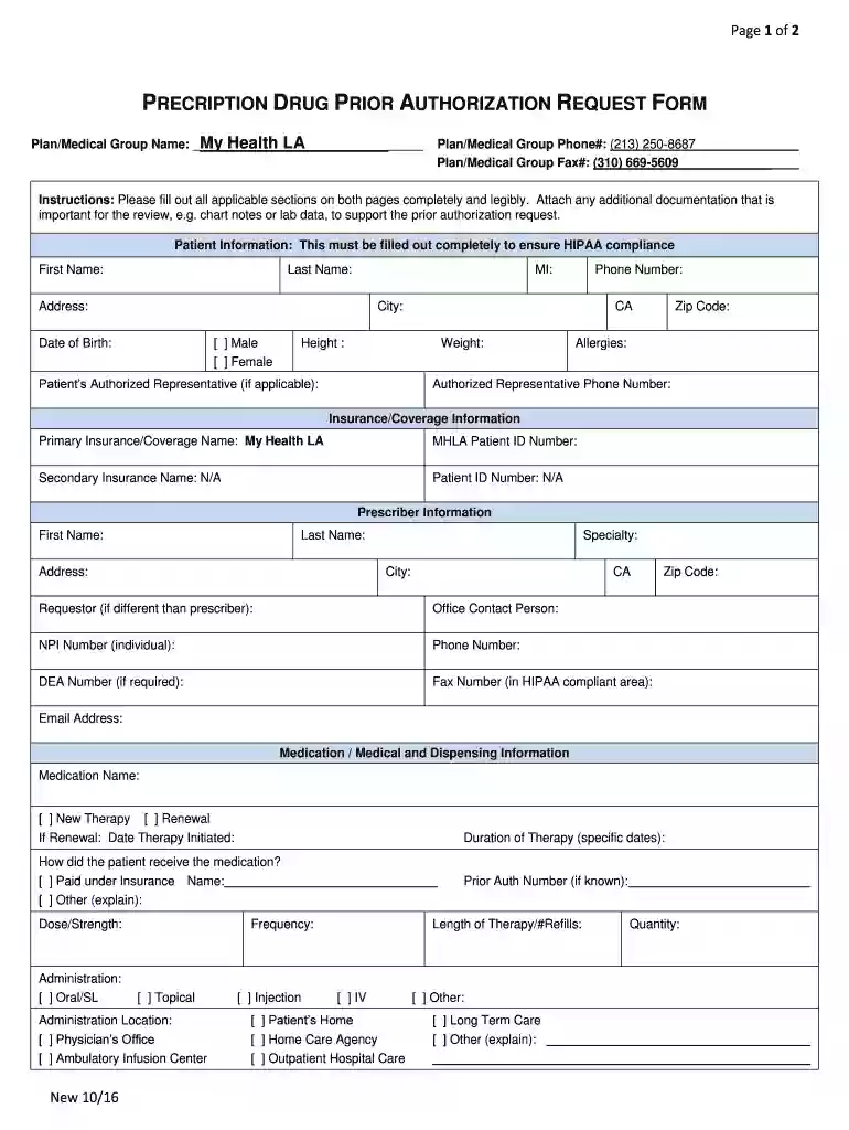 ca authorization form Preview on Page 1