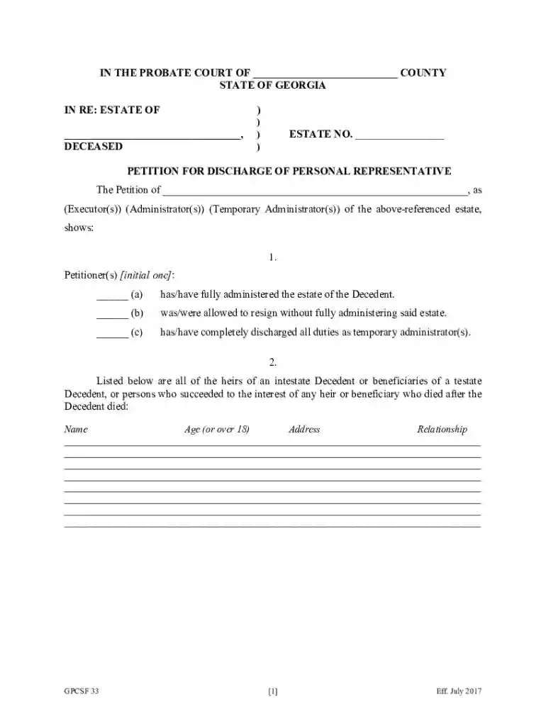 ga discharge Preview on Page 1