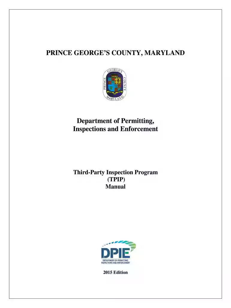 prince georges county third party inspection program 2015-2018 form Preview on Page 1