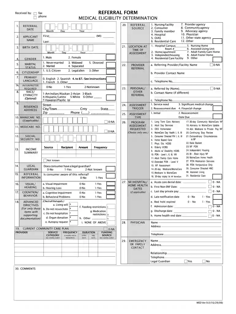 maine form med Preview on Page 1