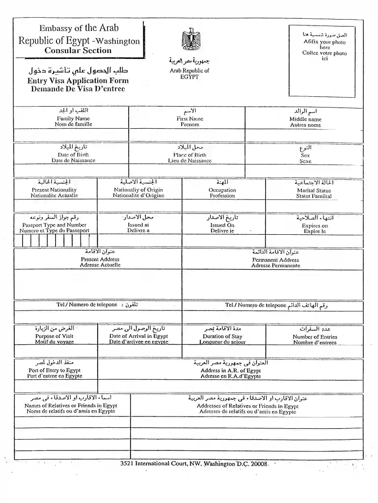 egypt visa application form uk Preview on Page 1