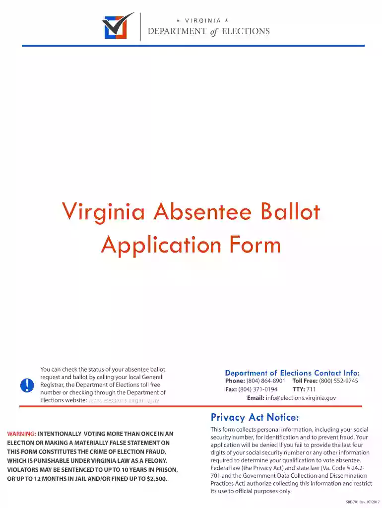 Department of Elections Contact Info: Preview on Page 1