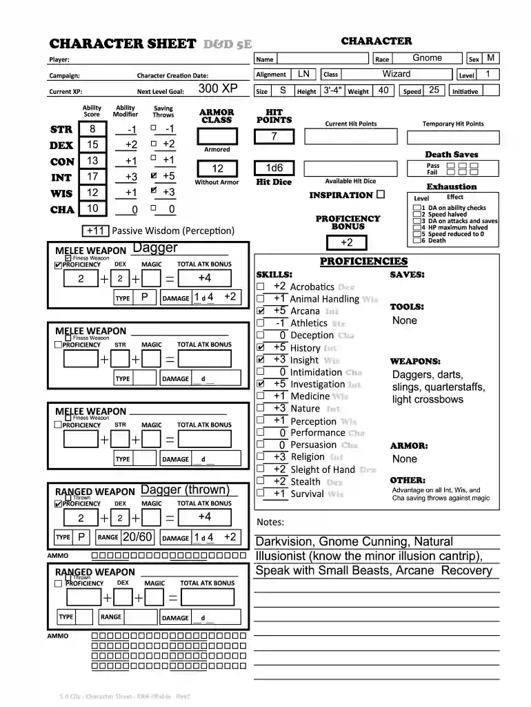 dnd character sheet fillable Preview on Page 1