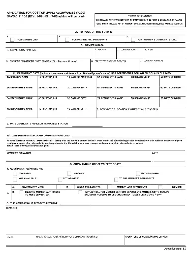 navmc 11106 Preview on Page 1