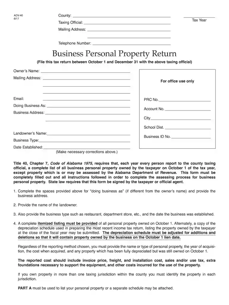 adv 40 form Preview on Page 1