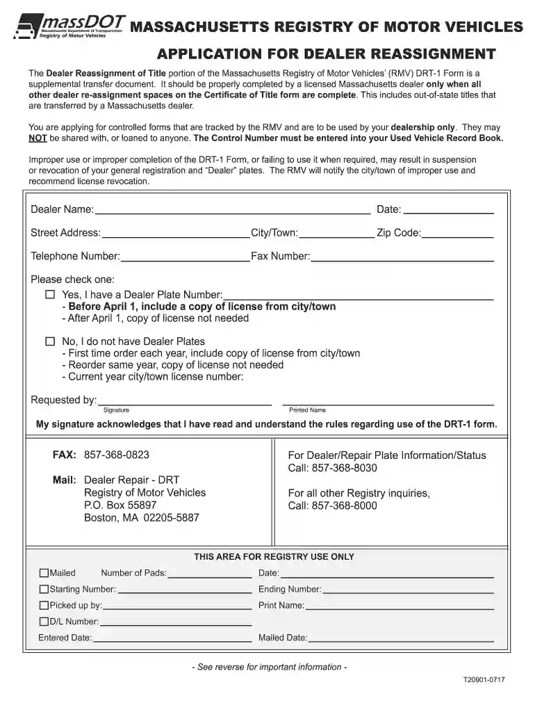 massachusetts title reassignment form Preview on Page 1