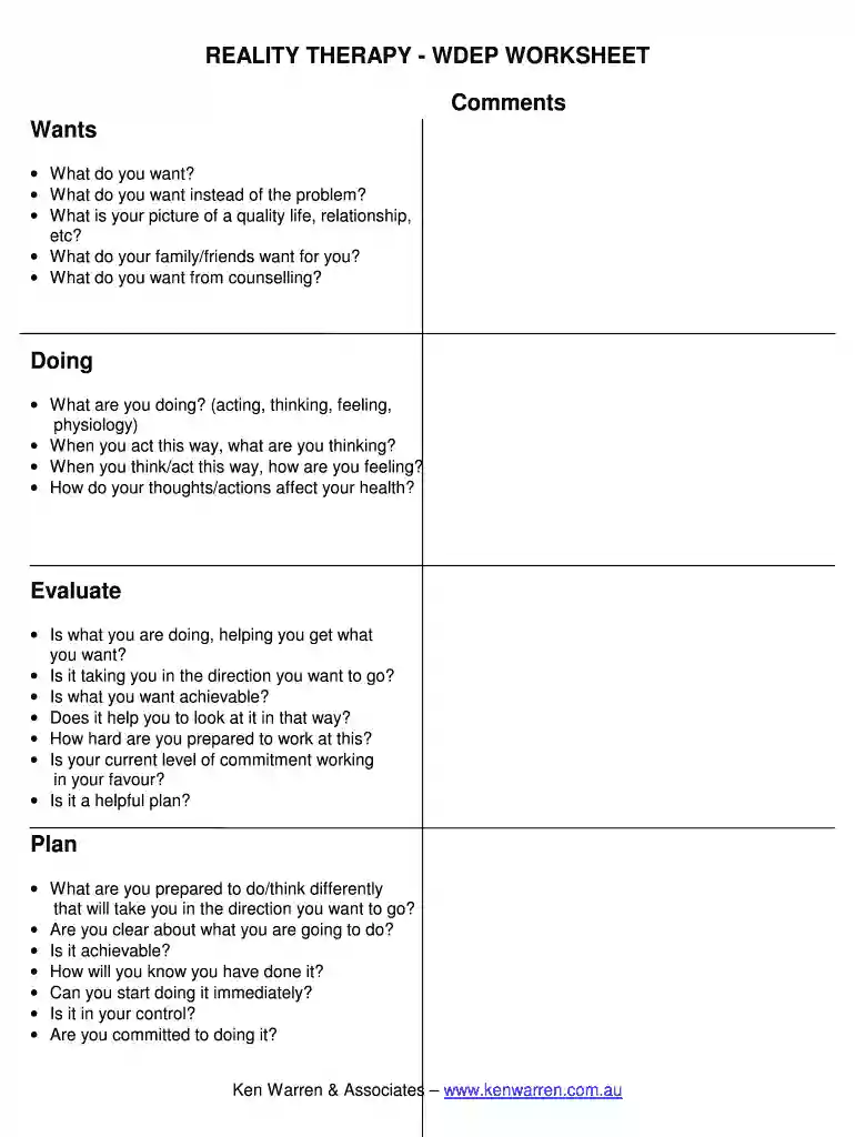 wdep worksheet Preview on Page 1