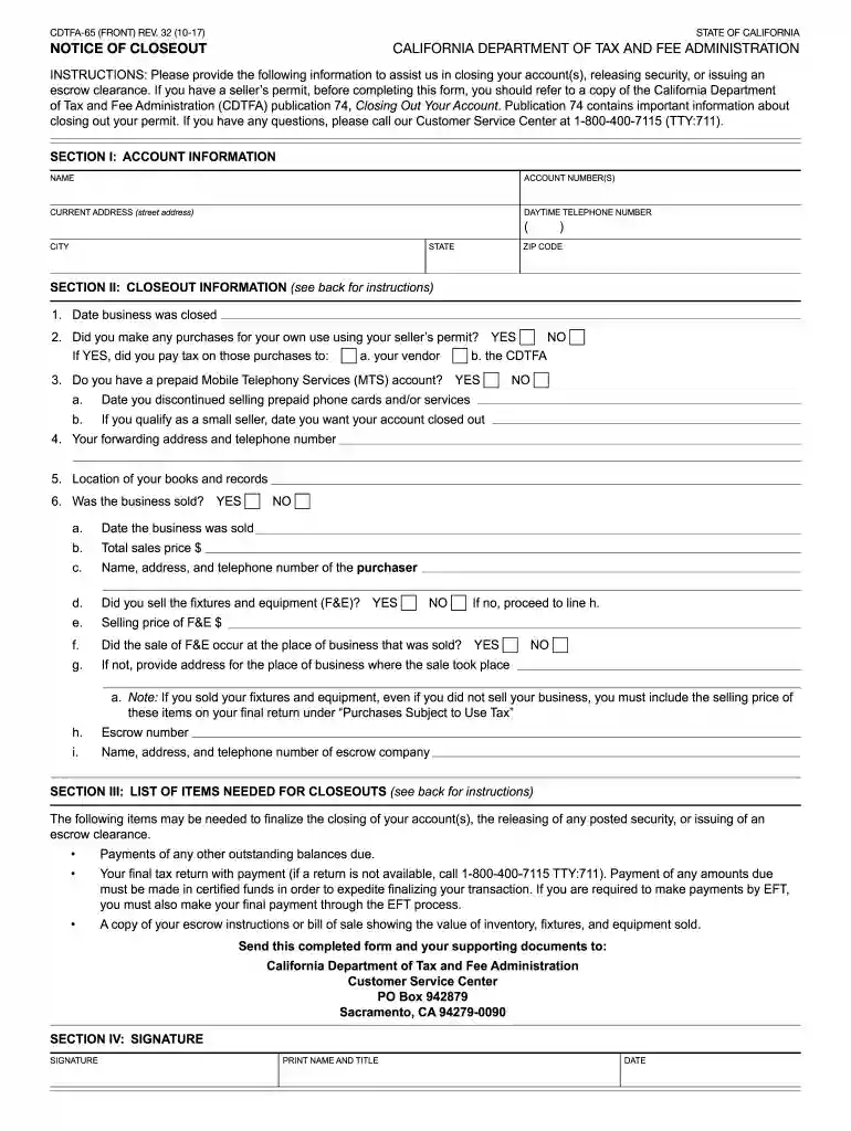 cdtfa 65 Preview on Page 1