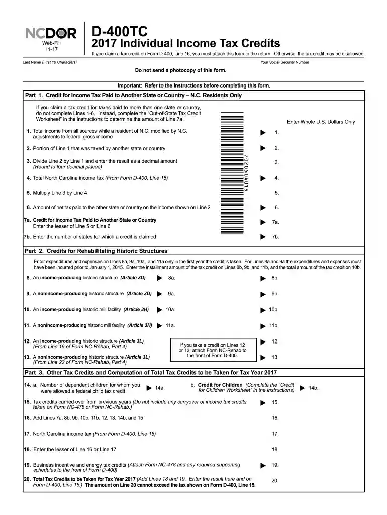 nc state tax form Preview on Page 1