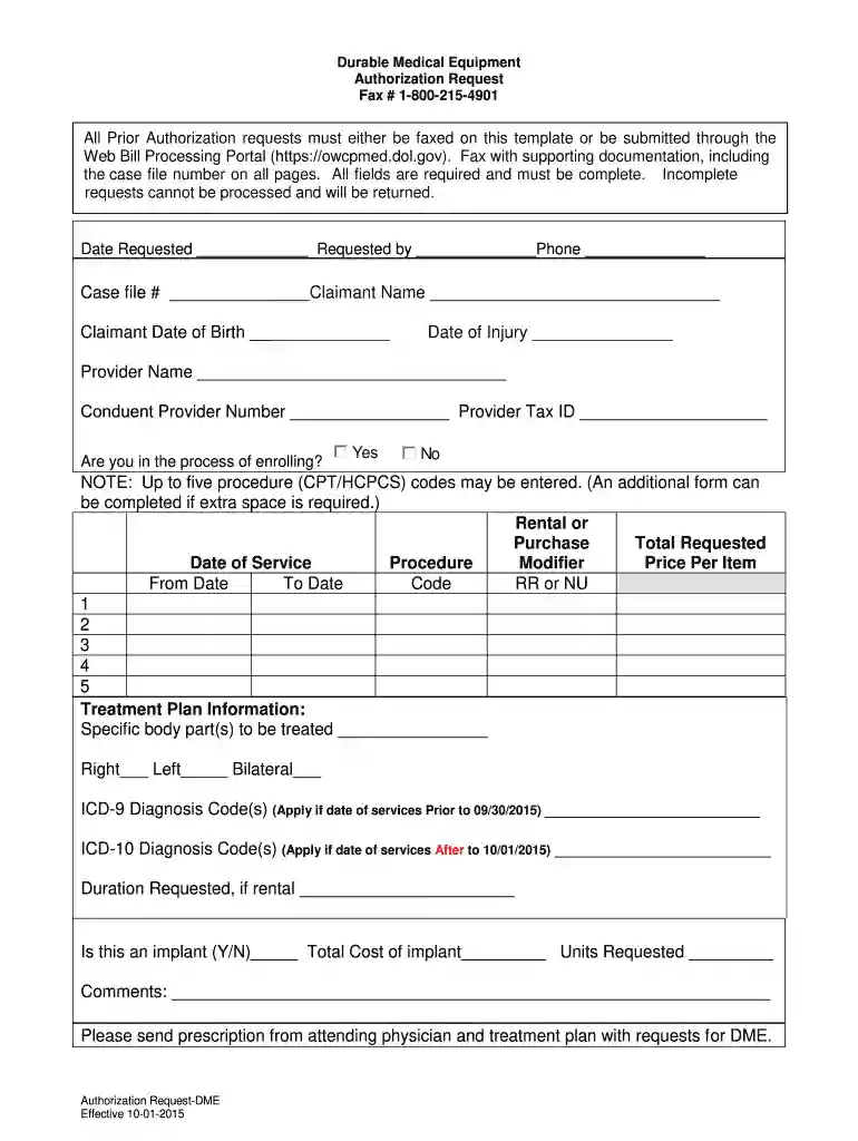 medicare part b prior authorization form Preview on Page 1
