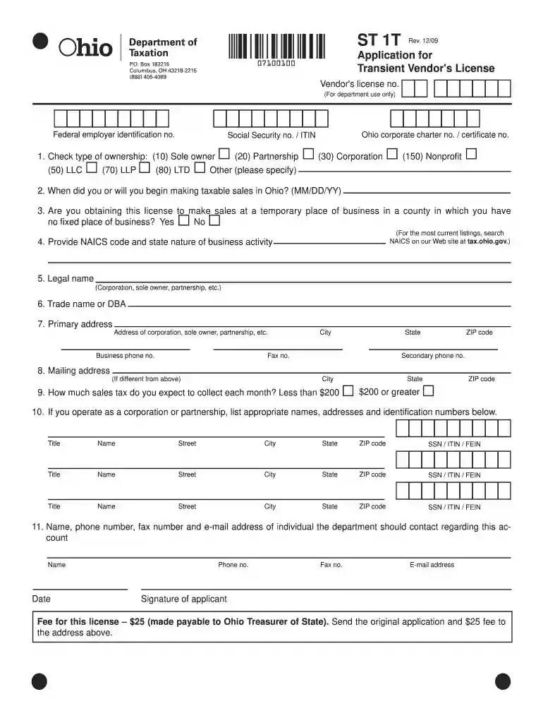 transient vendor license ohio Preview on Page 1