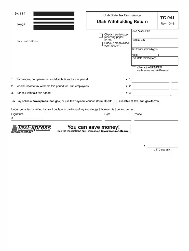 tc 941e form Preview on Page 1
