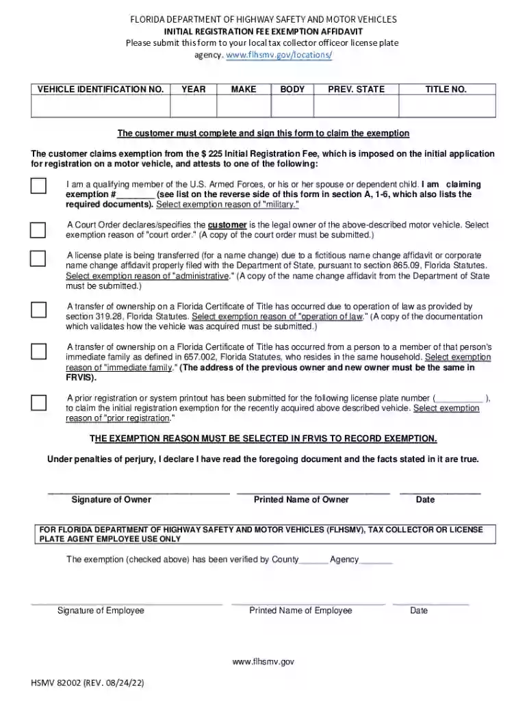 exemption affidavit Preview on Page 1