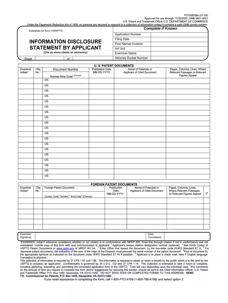 information disclosure statement Preview on Page 1