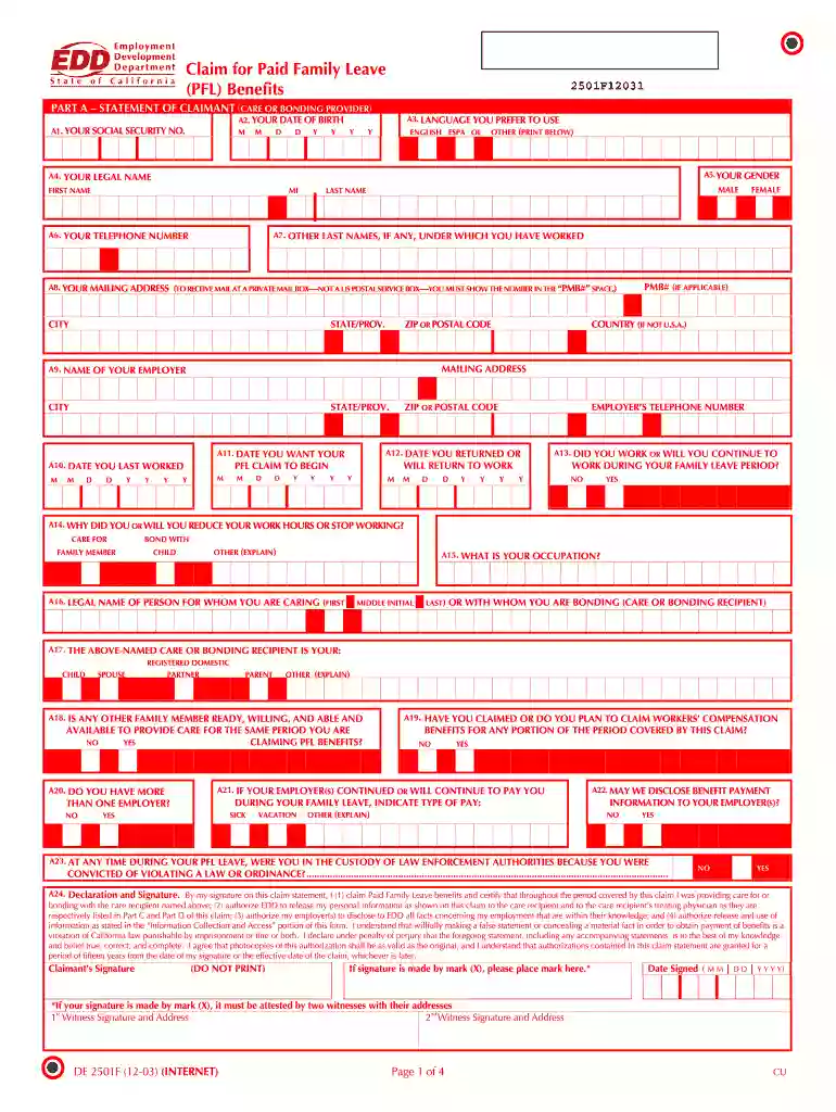 de 2501 form Preview on Page 1