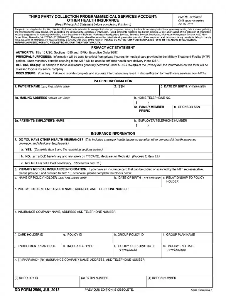 dd form 2569 Preview on Page 1