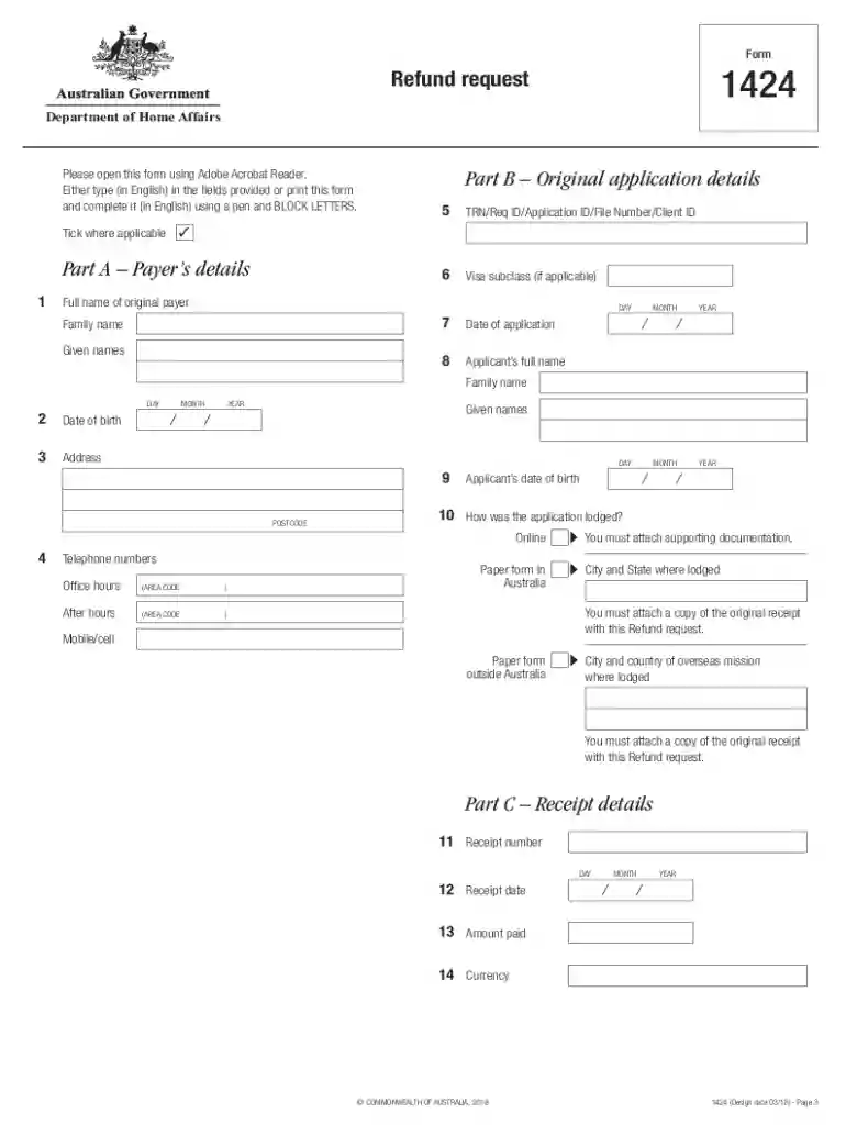 form 1424 Preview on Page 1