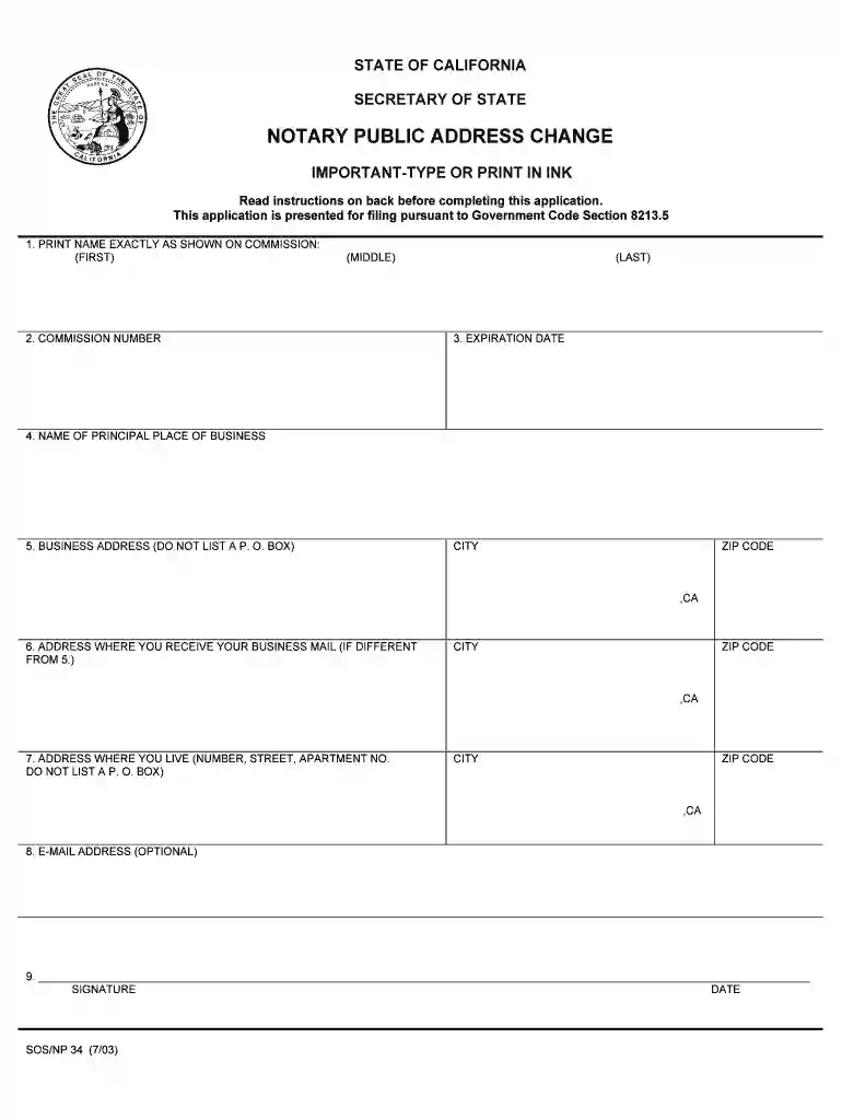 Mail completed form by certified mail to: Secretary of State, Notary - sos ca Preview on Page 1