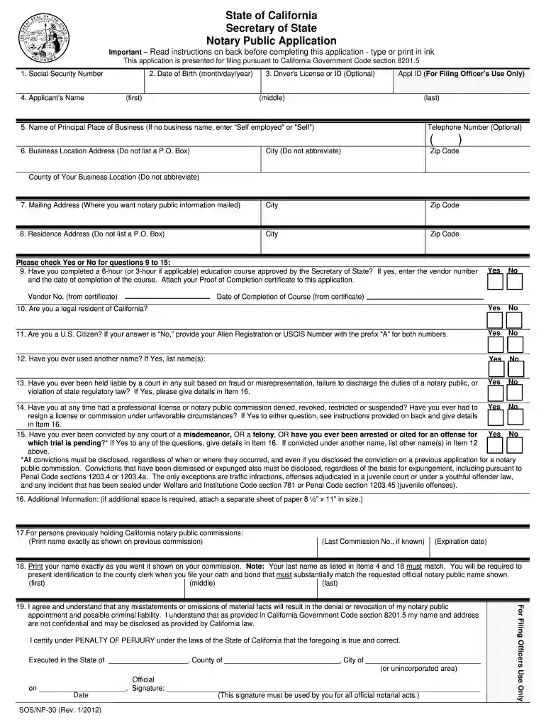 notary application Preview on Page 1