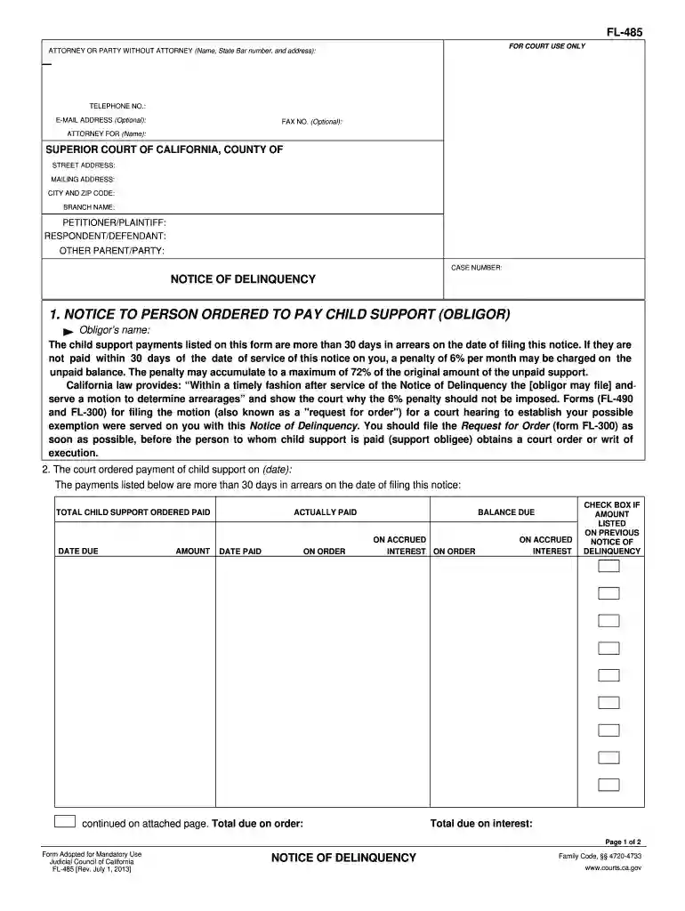 notice delinquency Preview on Page 1