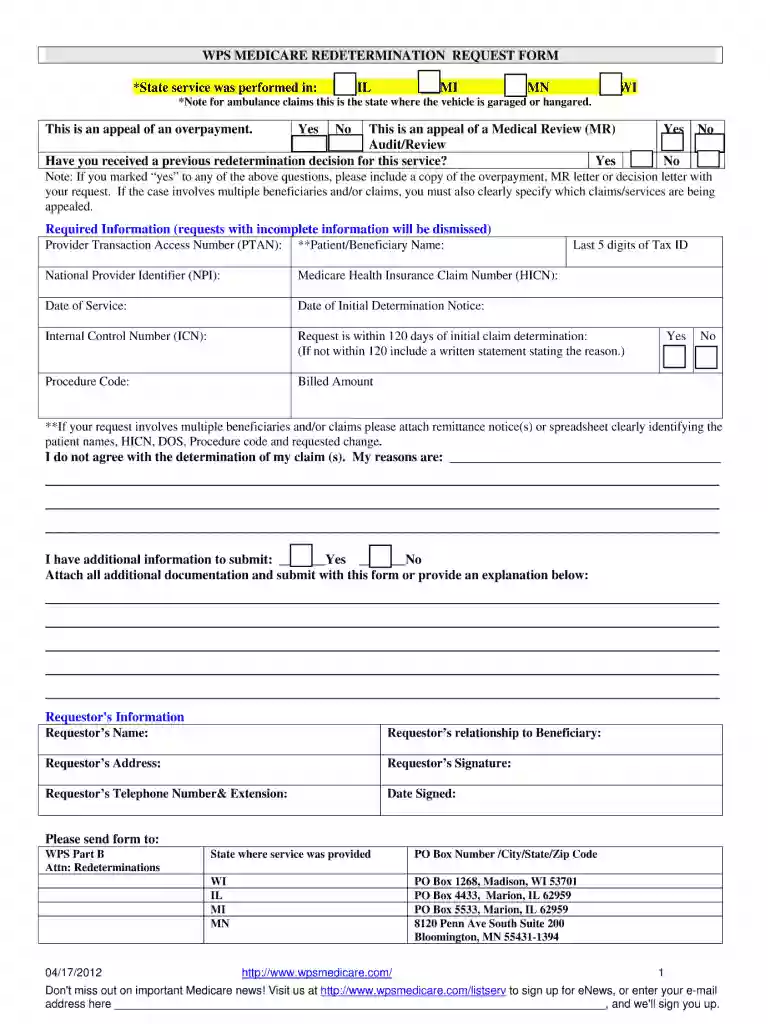 notice of redetermination Preview on Page 1
