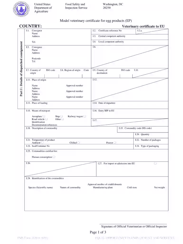 fsis form Preview on Page 1