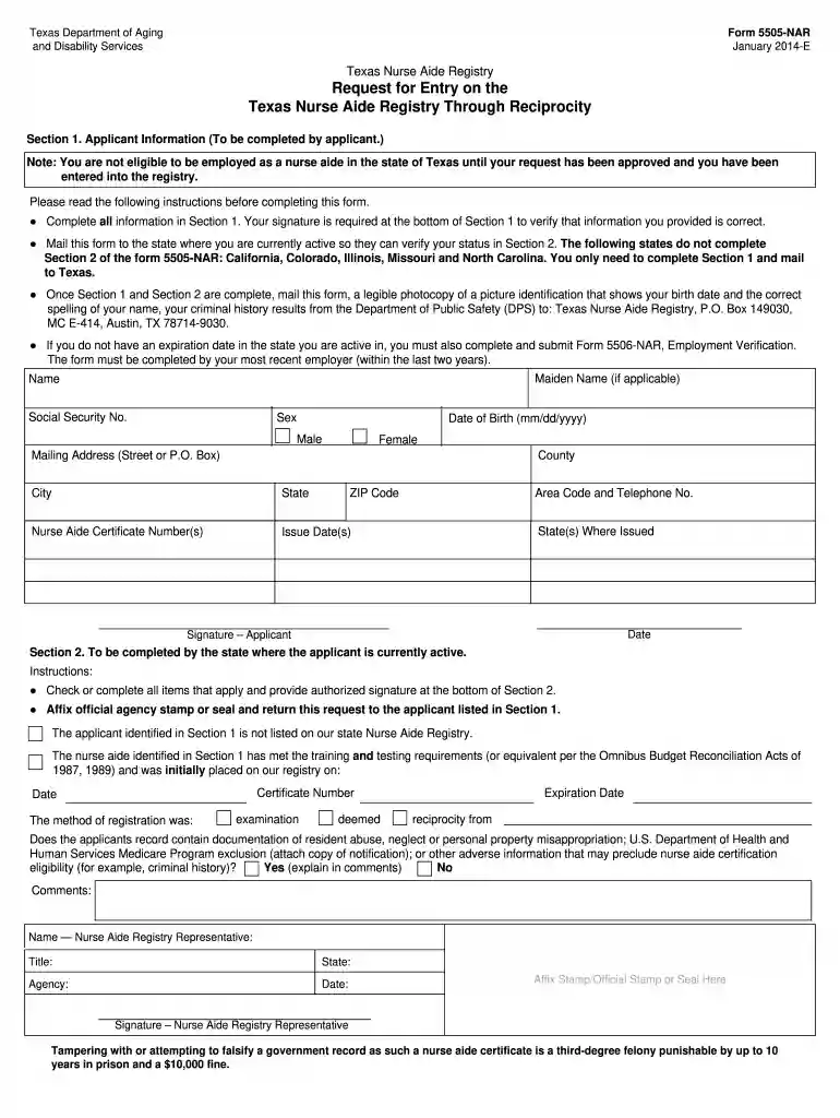 texas cna reciprocity online Preview on Page 1
