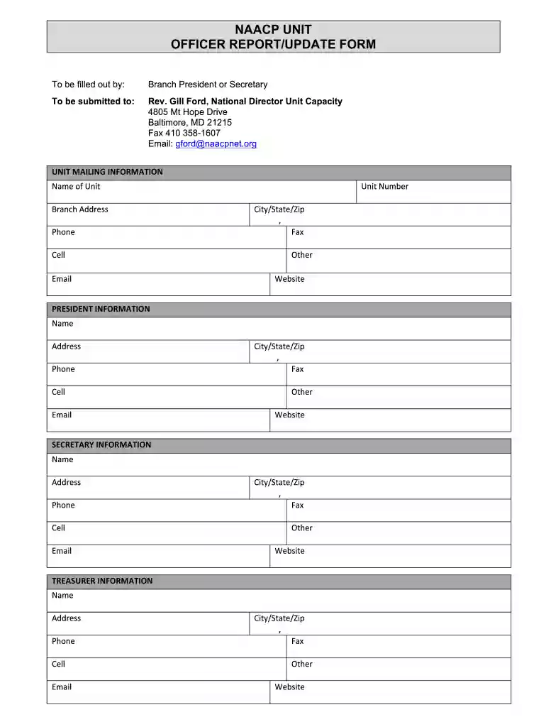naacp committee report form Preview on Page 1