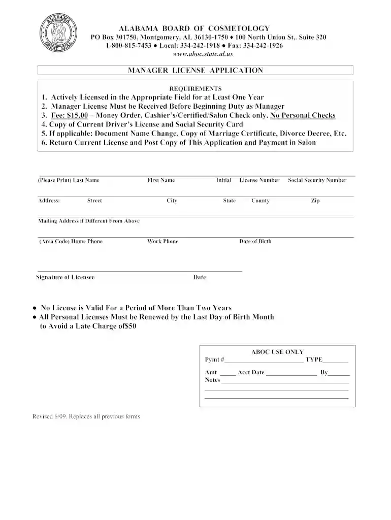 manager license Preview on Page 1