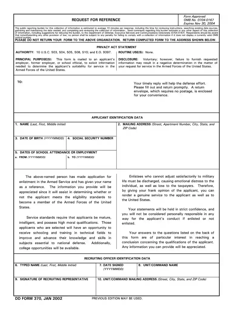 dd form 370 pdf Preview on Page 1