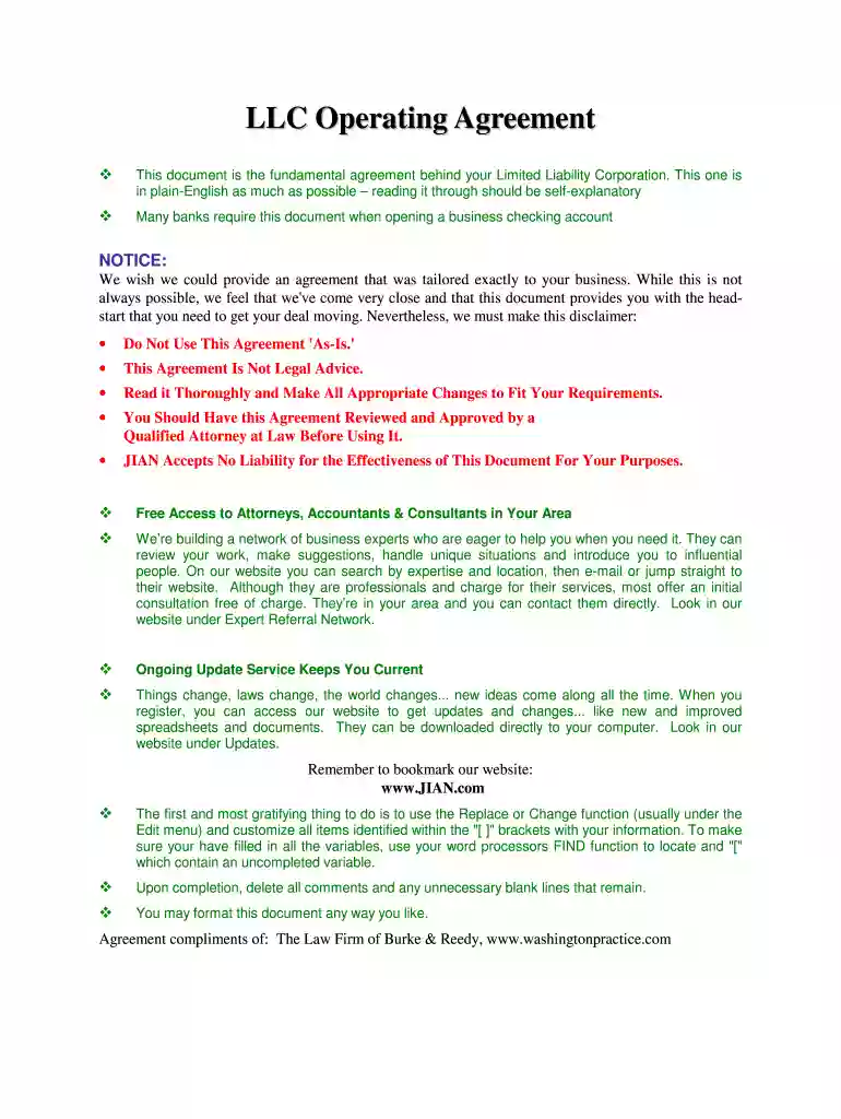 DocHub llc form Preview on Page 1