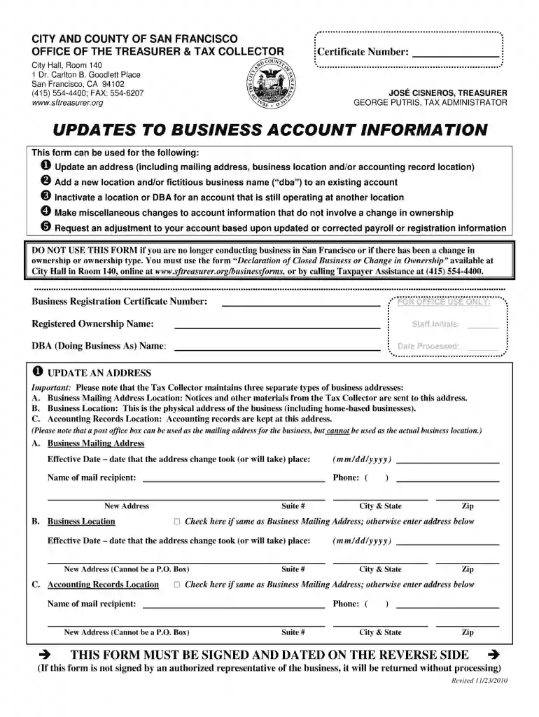 updates to business account information pdf 2010 Preview on Page 1