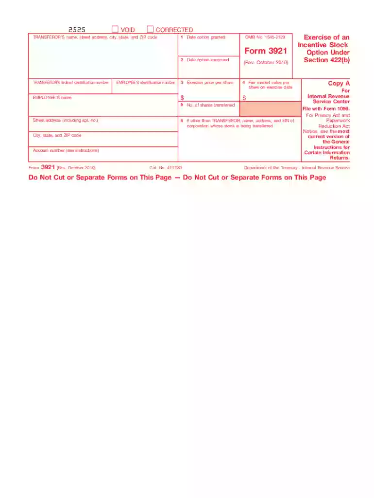 form 3921 2010 Preview on Page 1