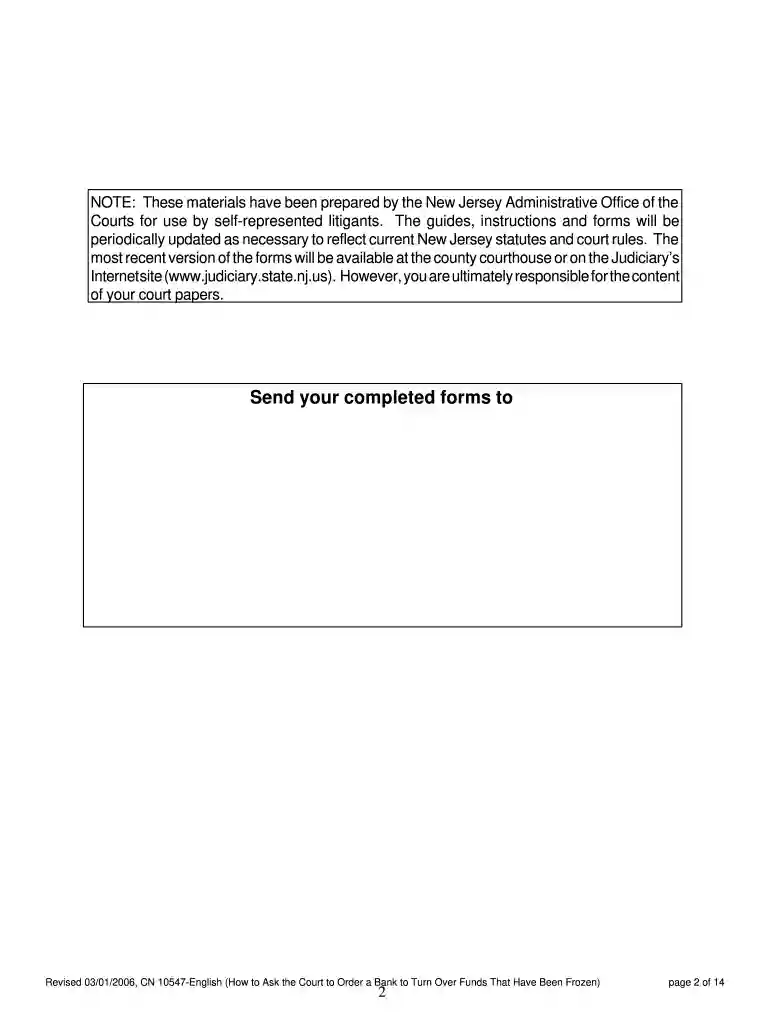 new jersey motion to turnover funds 2006 form Preview on Page 1
