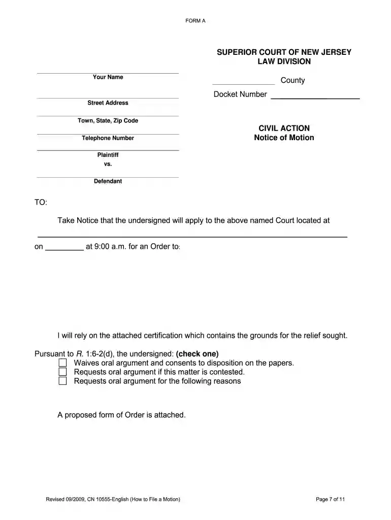How to File a Motion in the Superior Court - New Jersey Courts - judiciary state nj Preview on Page 1