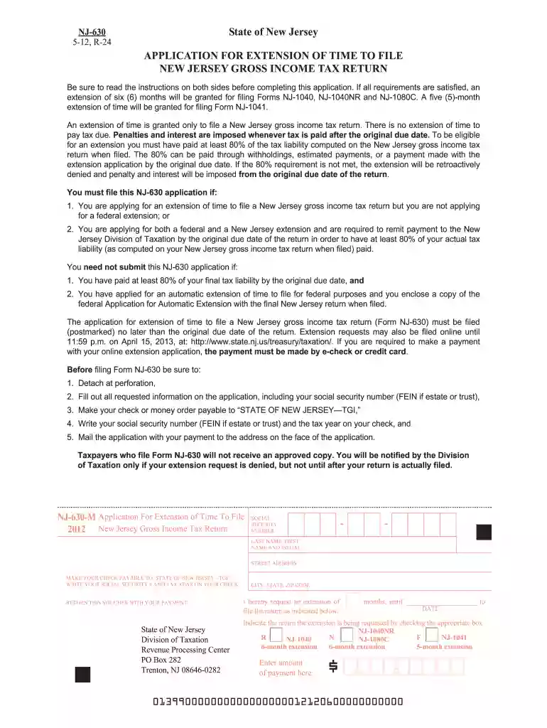 2012 nj application form Preview on Page 1