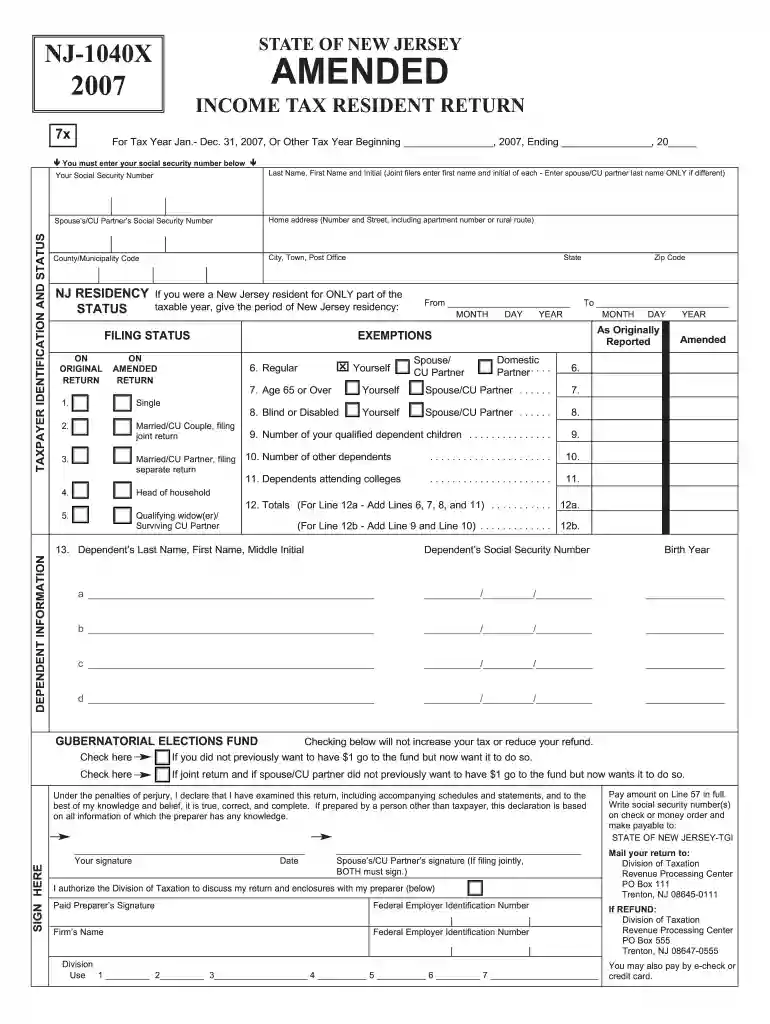 2007 nj form Preview on Page 1