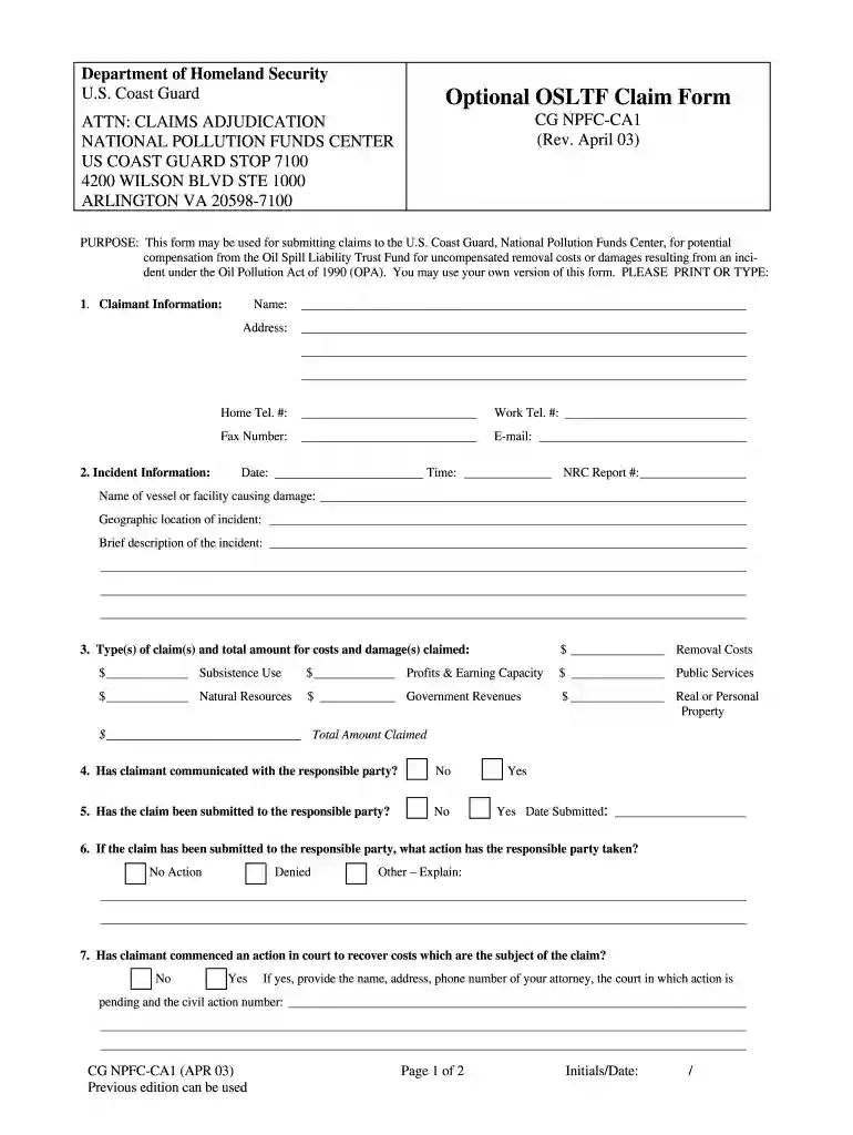 coast guard application Preview on Page 1