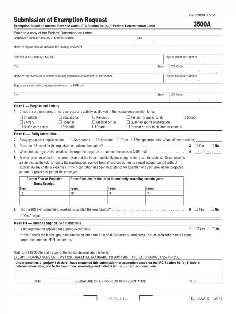 ftb 3500 form Preview on Page 1