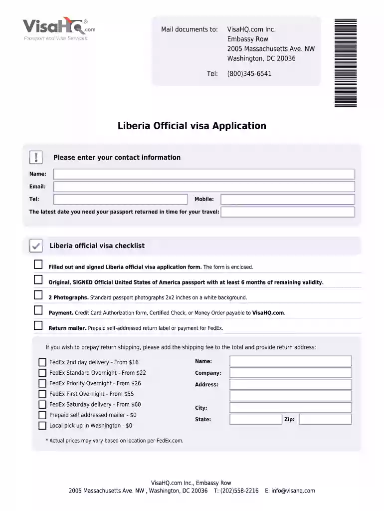 liberia visa application form pdf Preview on Page 1