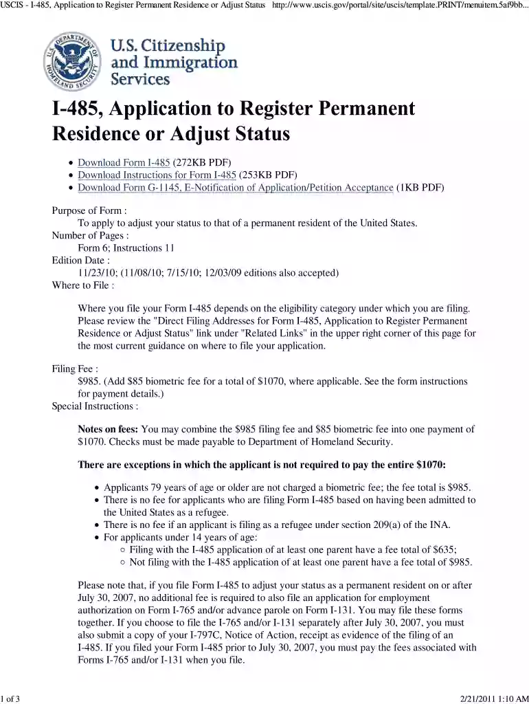 2011 i485 Preview on Page 1