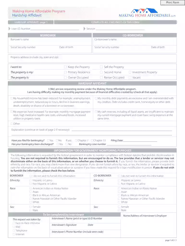 form hardship Preview on Page 1